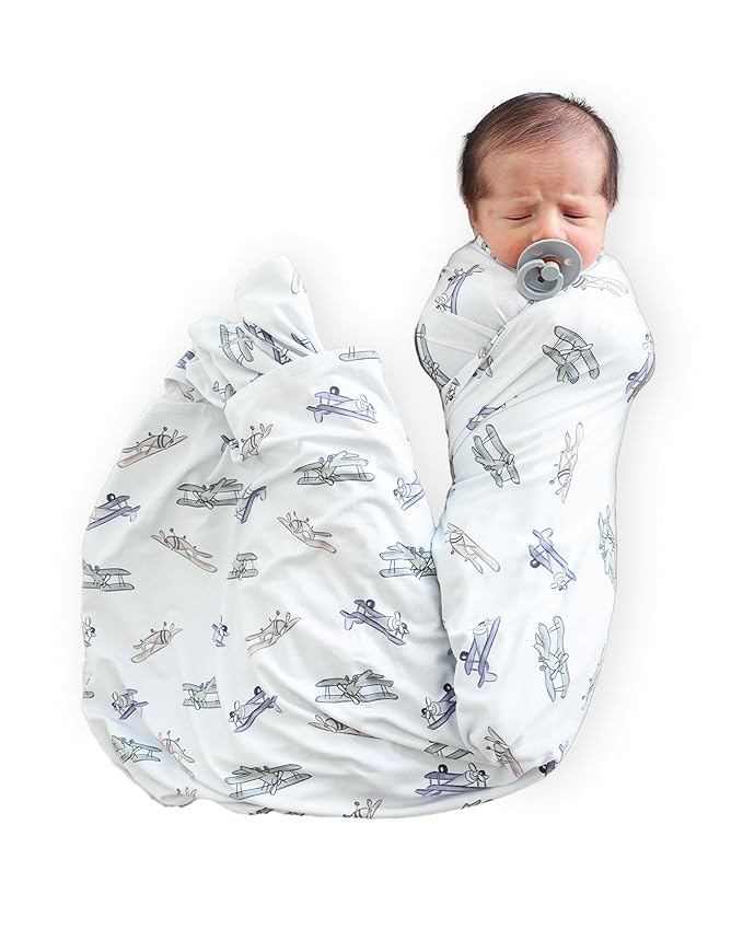 Caden Lane Baby Swaddle & Receiving Blanket, Soft, Breathable & Temperature-Regulating Bamboo Viscose Fabric for Swaddling Newborns, Gender Neutral Infant Blanket for Boys & Girls, First Class