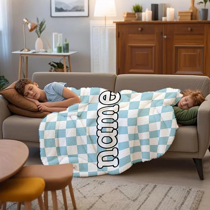 Ship Next Day, Personalized Baby Blanket for Boys Girls - Printed in USA, Custom Baby Blanket with Name Super Soft Plush Flannel, Easter Christmas Brithday Gifts for Baby Shower Kids Toddlers Newborn