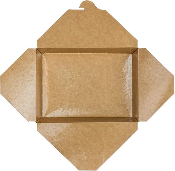 Karat Paper To Go Boxes [54 oz - 200ct] Leak-Resistant, Microwavable, Heavy-Duty Take Out Boxes | Grease Resistant & Stackable | #2 Kraft Brown