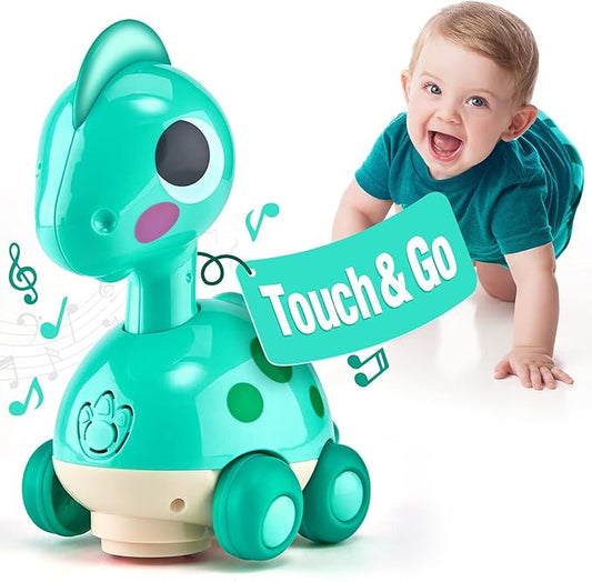 CubicFun Baby Toys 12-18 Months - Touch & Go Musical Light Tummy Time Infant Baby Crawling Toys 12 Months, Toddler Travel Toy for 1 Year Old Boy Christmas Birthday Gifts Stocking Stuffers