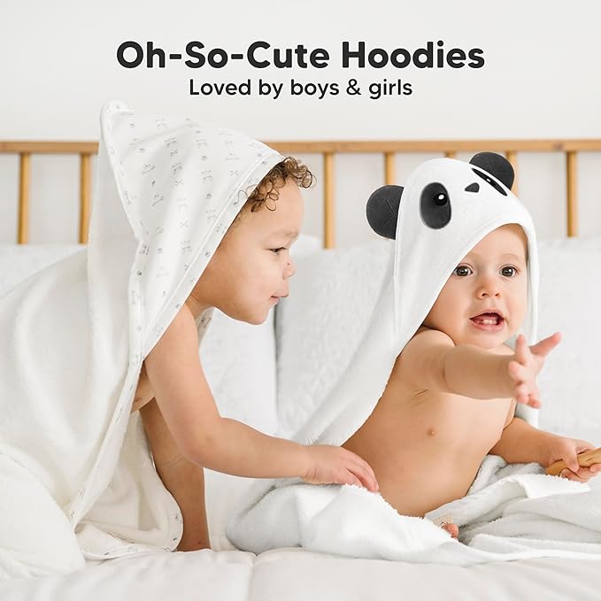 KeaBabies Hooded Baby Towel for Newborn - Viscose Derived from Bamboo Large Baby Bath Towels with Hood for Boys, Girls, Toddler, Extra Absorbent & Soft Newborn Bath Essentials (Panda)