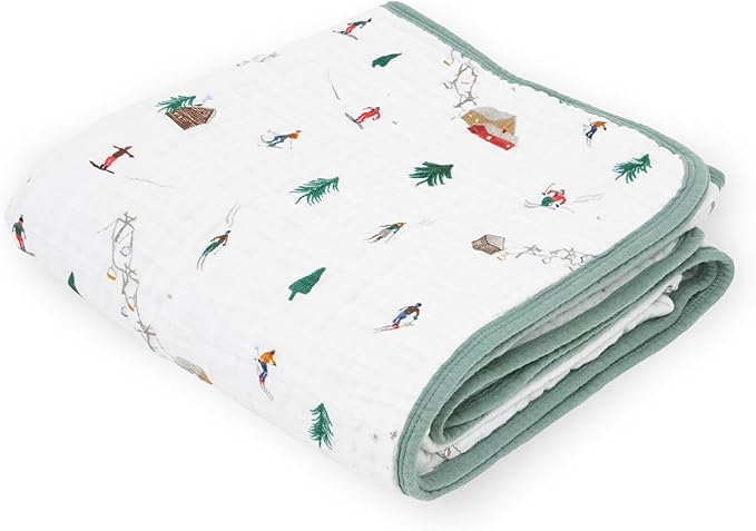 Little Unicorn Original Premium Cotton Quilt | Multi-Layered & Extra-Soft Muslin Fabric |for Babies & Toddlers (Powdery Party)