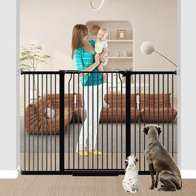 40.5" Tall Baby Gate 60.2-63" Wide No Drilling Tall Pet Gate Cat Gate Extra Wide Baby Gate Safety,Extra Narrow Auto-Close for Indoor Stairs, Doorways, and Kitchen
