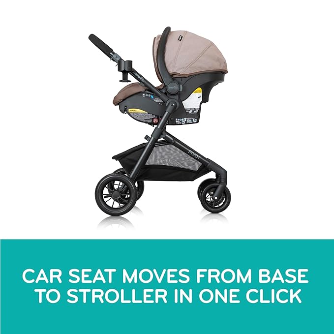 Evenflo Pivot Modular Travel System with LiteMax Infant Car Seat (Dusty Rose Pink)