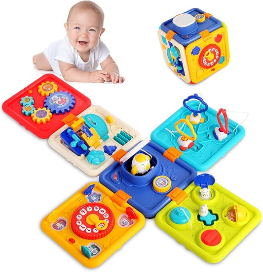 Montessori Toys for 1 2 Year Old Boy and Girl - Busy Board for 1 Year Old,Early Development Educational Activity Board for Toddlers 2-4