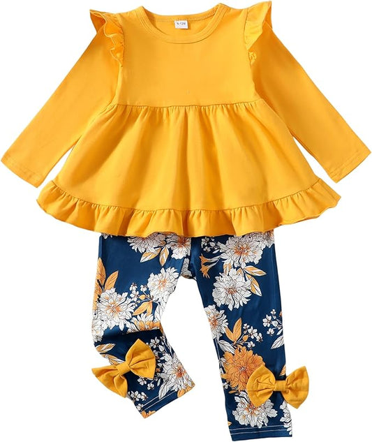 Baby Girl Clothes Toddler Girl Outfits Ruffle Shirt Pants Cute Infant Outfit Set Baby Girl Fall Winter Clothes