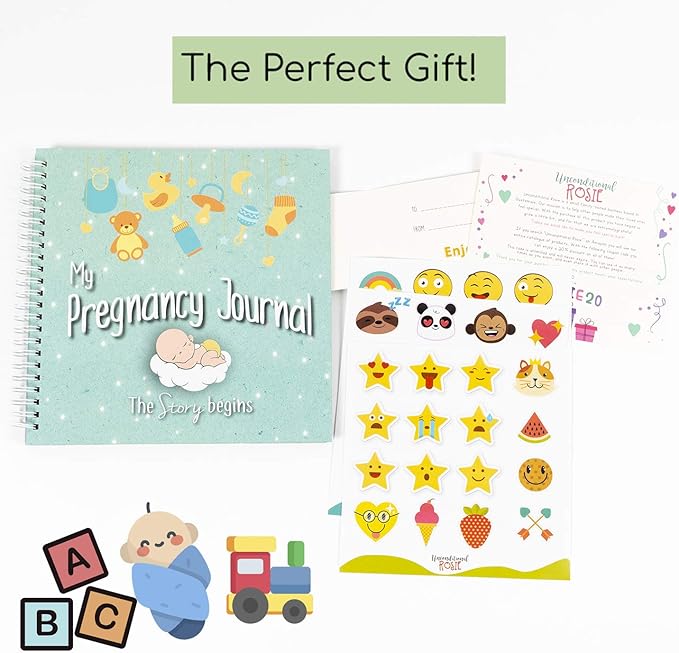 My Belly Book - Pregnancy Journal and Baby Memory Book with Stickers - Baby's Scrapbook and Photo Album - Pregnancy Journals for First Time Moms - Pregnancy Journal Memory Book