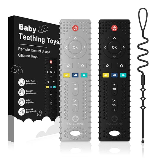 Baby Teether [Original] - Silicone Teething Toys for Babies, Remote Control Shape Teething Relief Chew Toy | Stuff Essential and Gift for Toddler Infant Boy Girl 3+ Months | 2 Pieces