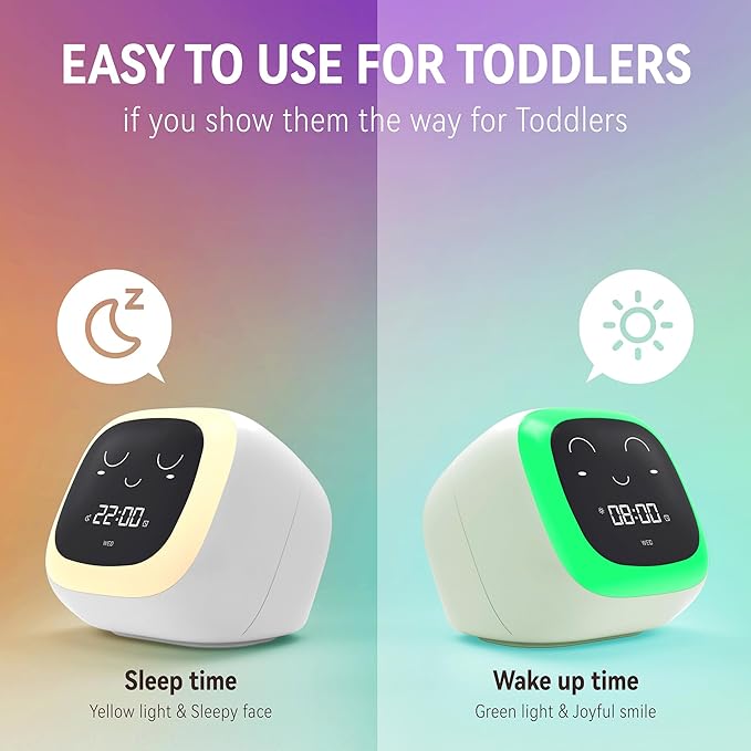 OK to Wake Alarm Clock for Kids, Toddler Sleep Training Clock with Sound Machine, Kids' Night Light, Digital Alarm Clock for Boys' and Girls' Bedrooms