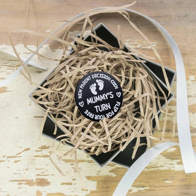 Fathers Day New Baby Gifts for Parents,Double-Sided Decision Coin Gift for New Mom & Dad,Funny Baby Shower Gifts for Couple,Gifts for Pregnant Women as Halloween Thanksgiving Christmas Gift，B-Black
