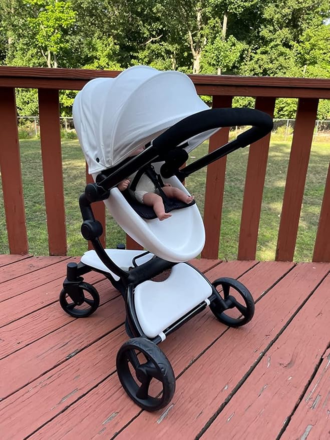 Anivia Luxury Baby Doll Stroller for 18" & 20" Girl Dolls - Doll Stroller with Folding Canopy, Mute Wheels and 2 Storage Baskets, Easy to Assemble