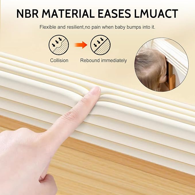 Baby Edge and Corner Guards, Soft Foam Furniture Protector, Table Bumper Strip,3.15inch x 6.56 ft, Brown，Baby Proofing Bumper for Table, Fireplace (Brown)