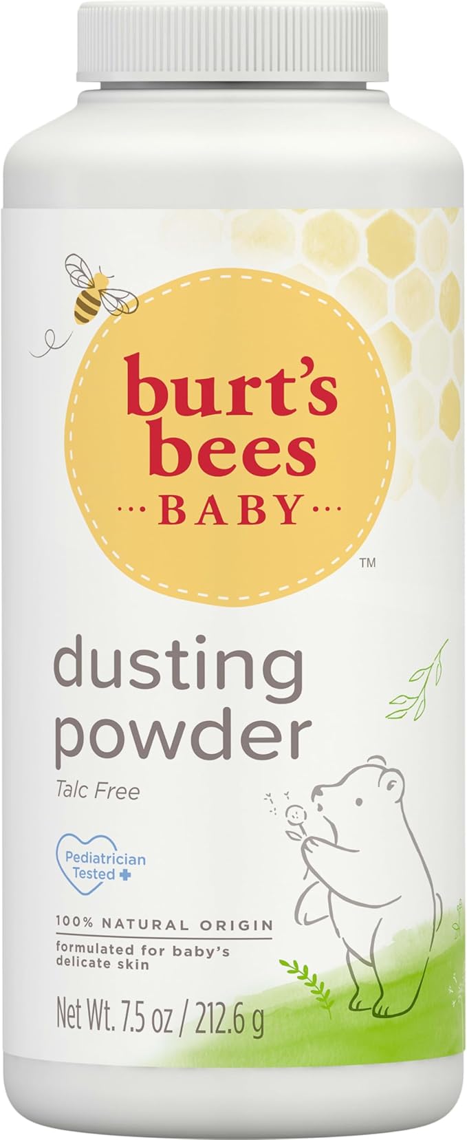 Burt's Bees Baby Dusting Powder, Talc Free and Hypoallergenic for Safe and Gentle Comfort, 100% Natural Origin, Pediatrician Tested, 7.5 Oz