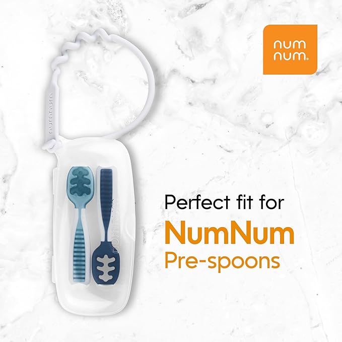 NumNum Pre-Spoon GOOtensils Travel Case with Silicone Tie – Clear (Case Only, Spoons Not Included)