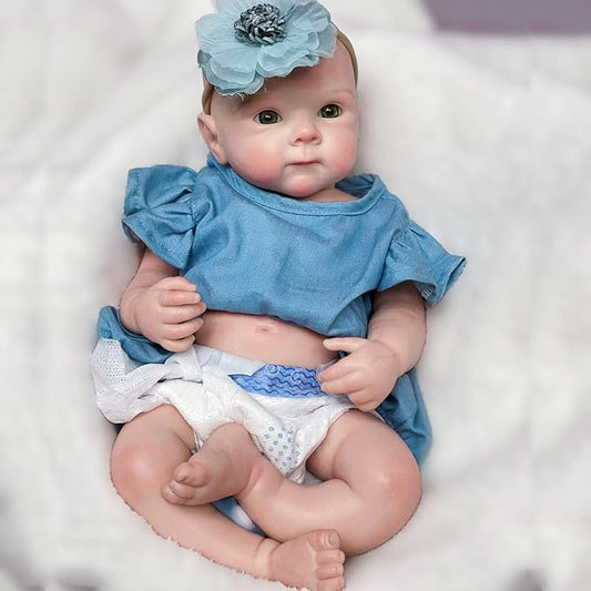 Realistic 18inch Full Silicone Baby Dolls, Real Life Handmade Painted Silicone Reborn Baby Doll Bettie