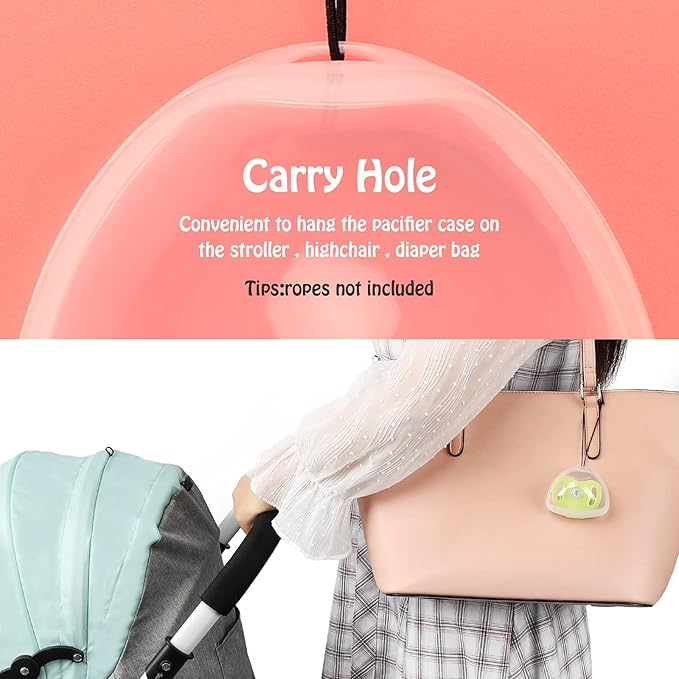 Accmor Pacifier Case, Pacifier Holder Case, Pacifier Container for Travel, BPA Free, Transparent, 3 Pack