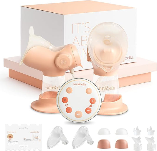 Annabella Double Electric Breast Pump - Simulates Baby’s Tongue with Adjustable Shield (18-24mm)