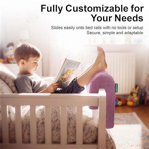 Bed Rail Bumpers Protector, Hospital Bed Rails Padding, Loft Beds and Bunk Beds Bumpers Protector, Premium Soft Memory Foam - Anti-Bump | Fall Prevention, Size 27.6 x 5.5 x 11.8 Inches, Purple