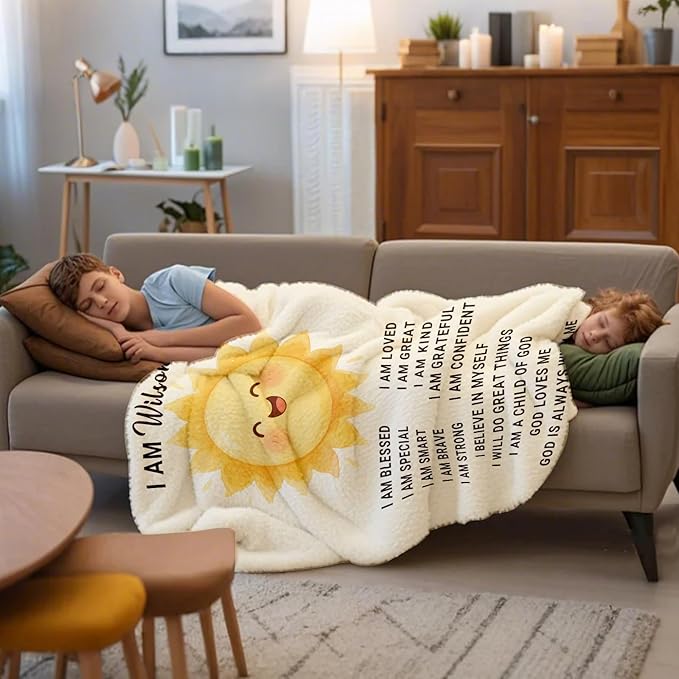 Ship Next Day, Personalized Baby Blanket for Boys Girls - Printed in USA, Custom Baby Blanket with Name Super Soft Plush Flannel, Easter Christmas Brithday Gifts for Baby Shower Kids Toddlers Newborn