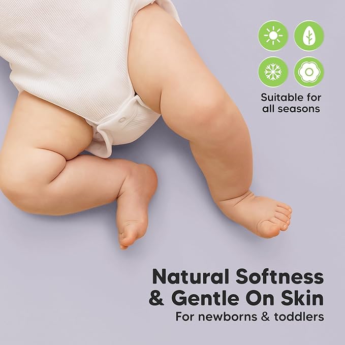 2-Pack Waterproof Crib Sheets for Girl, Boy - Organic Cotton 52X28 Fitted Crib Sheets Neutral, Crib Mattress Protector Sheets, Soft Toddler Bed Sheets, Washable Infant Fitted Baby Crib Sheets (Lilac)