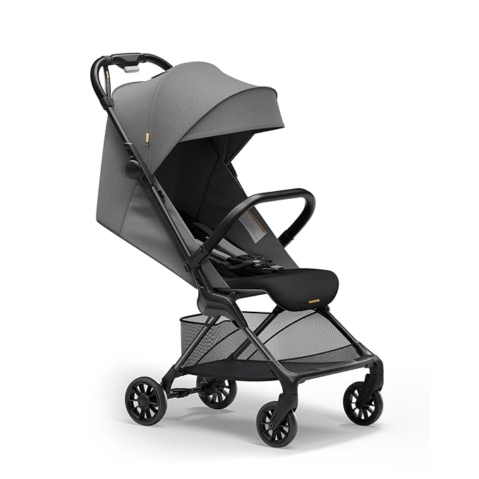 Lightweight Baby Strollers for Airplane, Ultra-Compact Travel Stroller, Light & Strong Portable Toddler Stroller with Carbon Fiber Frame and UPF 50+ Waterproof Canopy, Only 9.9 lbs, Black