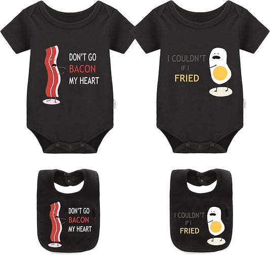 YSCULBUTOL Baby Twins Bodysuit Perfect Together Best Friend Newborn Romper Toddler Unisex Twin Outfit