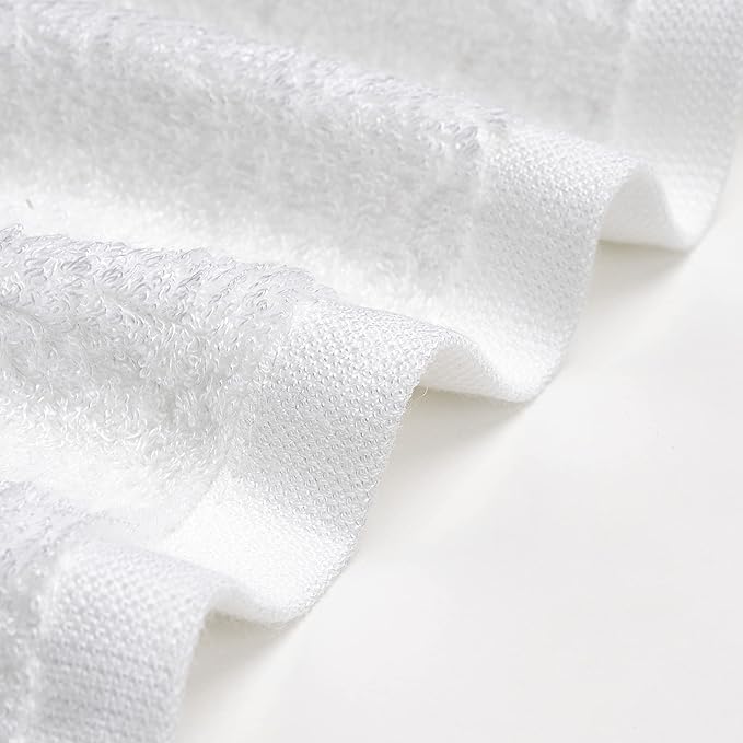 Jo Jo Jr. Bamboo Washcloths for Baby Face 6 Pack Soft Washcloths (10"x10" Regular) Soft Absorbent Small Face Towels - Reusable White Baby Wipes Gentle and Safe for All Skin Types Kids Essentials