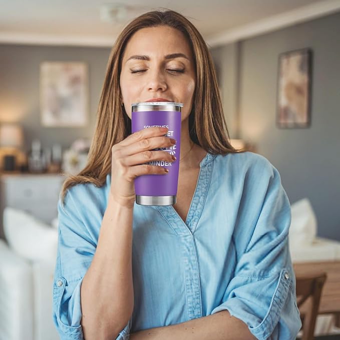 NOWWISH Inspirational Gifts for Women, Awesome Coffee Tumbler, Thank You Birthday Mothers Day Gifts for Mom, Women, Wife with this Funny Tumbler - Purple 20oz