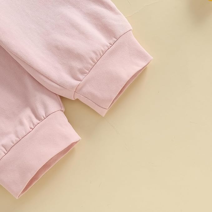 Madjtlqy Toddler Baby Girl Fall Winter Outfit Clothes Flowers Crochet Embroidery Long Sleeve Sweatshirt Tops and Pants Set