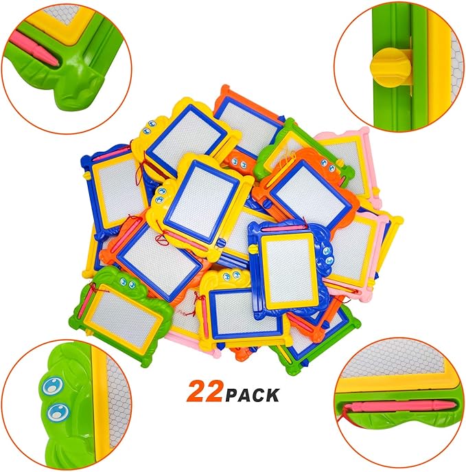 Hymaz 22 Pack Mini Magnetic Drawing Board for Kids, Colorful Doodle Drawing Board for Toddlers 1-3, Erasable Doodle Sketch Tablet Writing Pad for Boys Girls Classroom Rewards Party Favors Bag Stuffers