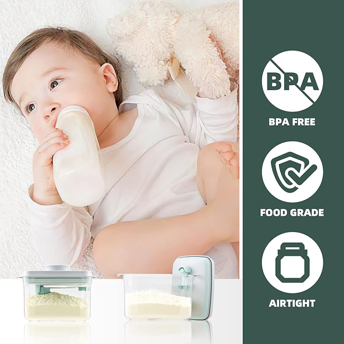 Formula Container to Go - 2 Pack 1700ml Pop Top Milk Powder Container, BPA-Free Airtight Formula Dispenser with Scoop and Scraper, 21OZ, 1.32LB, 600g, Clear