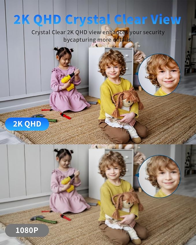 [5G & 2.4G] 2K Indoor Security Cameras for Home Security, AI Voice Change for 2-Way Talk, Motion Detection, Night Vision, 24/7 SD Recording/Cloud Storage, Baby Monitor/Dog/Pet Camera with Phone App