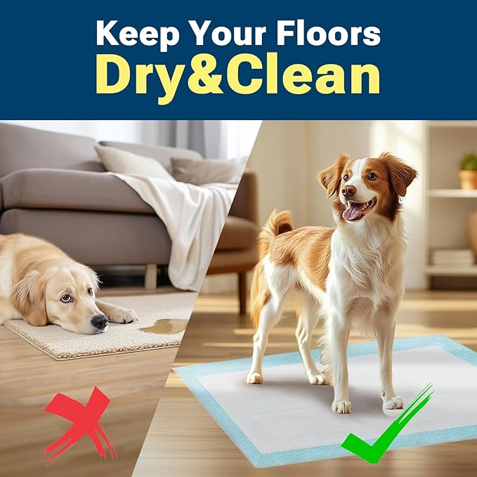 Super Absorbent Puppy Pads 28"x34" 100 Count, Quick Drying Dog Training Pee Pads, Disposable Underpads for Baby and Adults