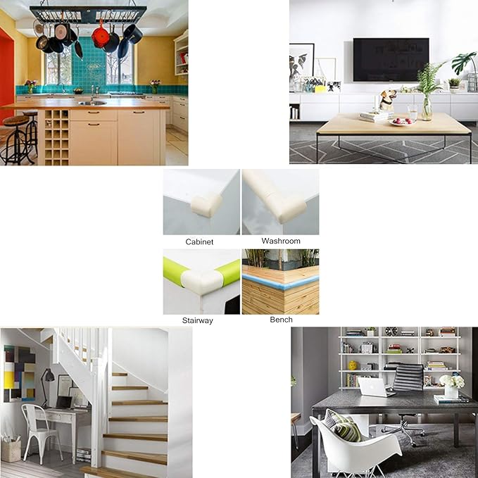 M2cbridge L Shape Extra Thick Furniture Table Edge Protectors Foam Baby Safety Bumper Guard 6.5 Ft (Blue)