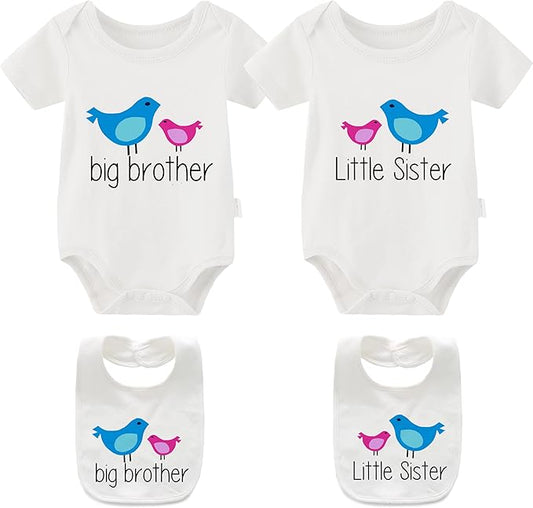 YSCULBUTOL Baby Twins Bodysuit Perfect Together Best Friend Newborn Romper Toddler Unisex Twin Outfit