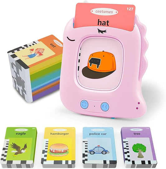 Toddler Toys Talking Flash Cards for Age 1 2 3 4 5 Years Old Boys and Girls, Montessori Language Learning with 224 Words, Pocket Speech Therapy and Autism Sensory Toys, Educational Gifts for Kids