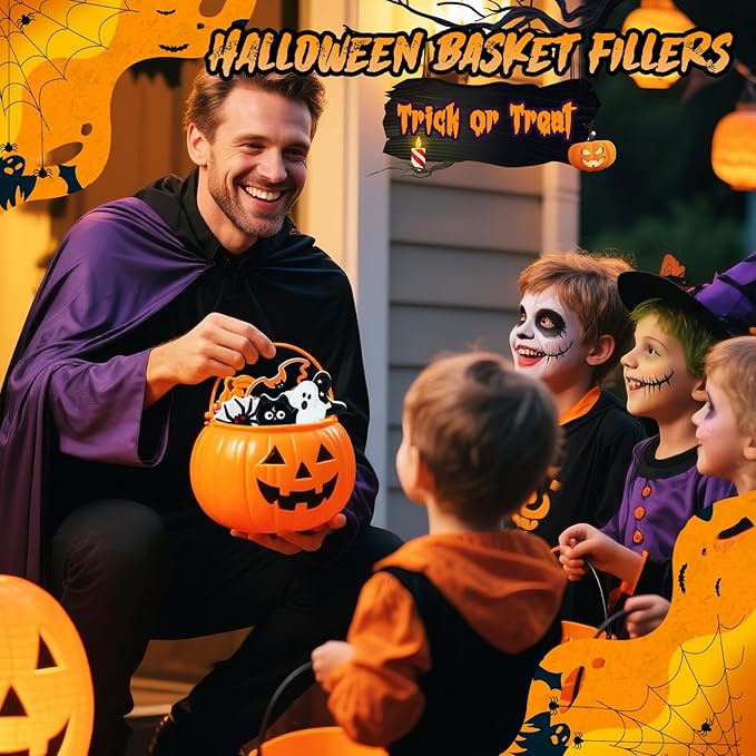 Halloween Bath Bombs Set for Kids, Boo Basket Stuffers for Women, Boys & Girls Spooky Celebration Gift, Handmade 6 Fun Shapes Hallowen Trick o Treat Party Favors for Kids