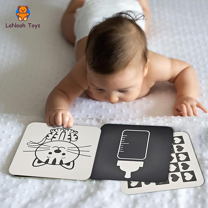 Baby Flash Cards: High Contrast Visuals for Babies - 4 Sets of Visual Stimulation Cards for Each Stage of Development. 80 Cards in Complete Set. Baby Essentials for Your Einstein.