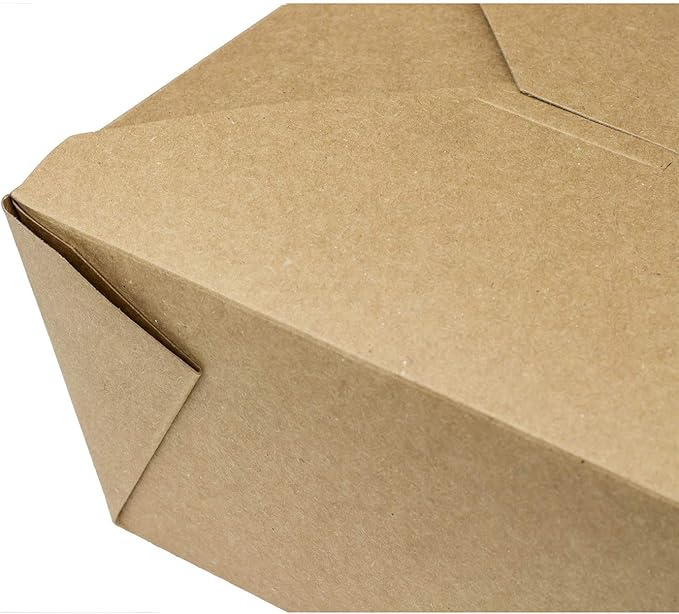 Karat Paper To Go Boxes [110 oz - 160 ct] Leak-Resistant, Microwavable, Heavy-Duty Take Out Boxes | Grease Resistant & Stackable | #4 Kraft Brown
