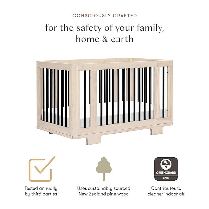 Babyletto Yuzu 8-in-1 Convertible All-Stages® Crib - Conversion Kits for Bassinet, Midi Baby Crib to Toddler Bed, Daybed, Standard Crib & Baby Bed - Portable & Adjustable - GREENGUARD Gold Certified