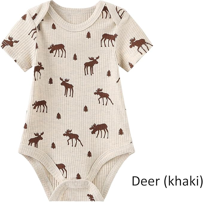 Baby Bodysuit Boy Girl Clothes Soft Newborn Infant Outfit Short Sleeve Romper