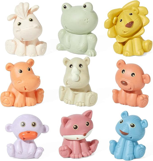 Bath Toys for Babies 6-12 Months, 9 Pack Mold Free Bath Toys No Hole Wildlife Animal, Toddler Non Toxic Bathtub Water Play Pool Toys for Baby Early Learning