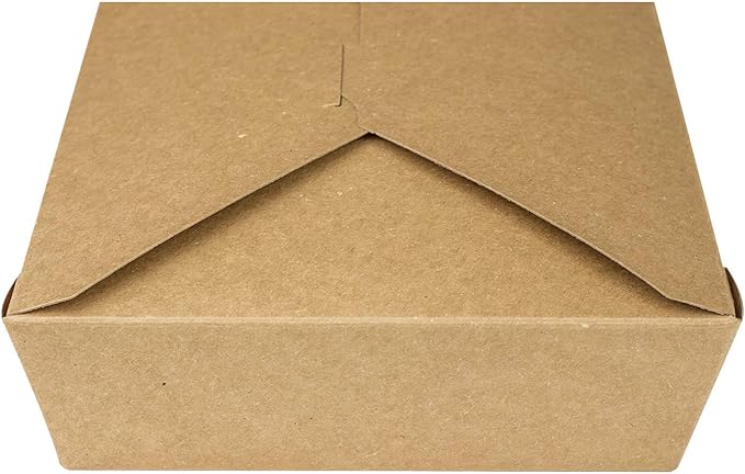 Karat Paper To Go Boxes [54 oz - 200ct] Leak-Resistant, Microwavable, Heavy-Duty Take Out Boxes | Grease Resistant & Stackable | #2 Kraft Brown