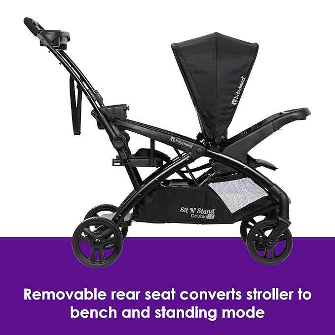 Baby Trend Sit N' Stand® Double 2.0 Stroller, Madrid Black