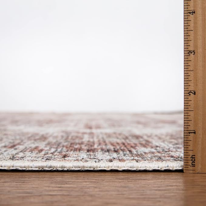 Bloom Rugs Washable Non-Slip 10 ft Runner - Ivory/Blush Traditional Runner for Entryway, Hallway, Bathroom, and Kitchen - Exact Size: 2.5' x 10'
