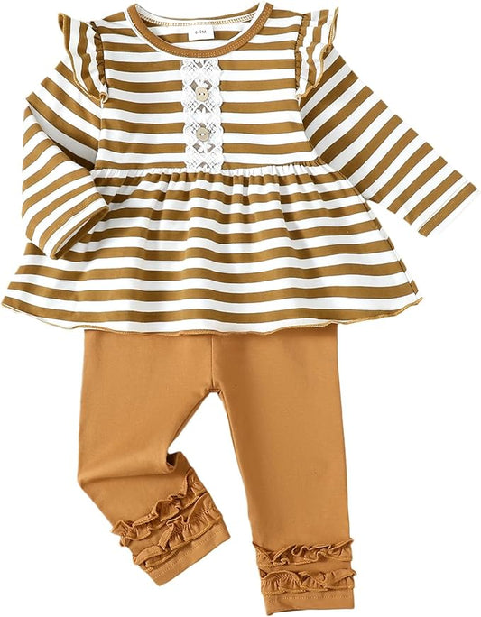 Baby Girl Clothes Toddler Girl Outfits Ruffle Shirt Pants Cute Infant Outfit Set Baby Girl Fall Winter Clothes