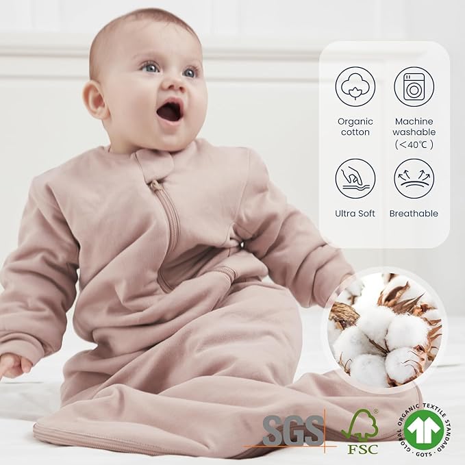 Unisex Sleeping Bag for Babies and Toddlers 1.0 Tog Sleep Sack 18-36Months, Newborn Sleep Sack, Wearable Blanket Baby, One Piece Long Sleeves, Gifts for Baby