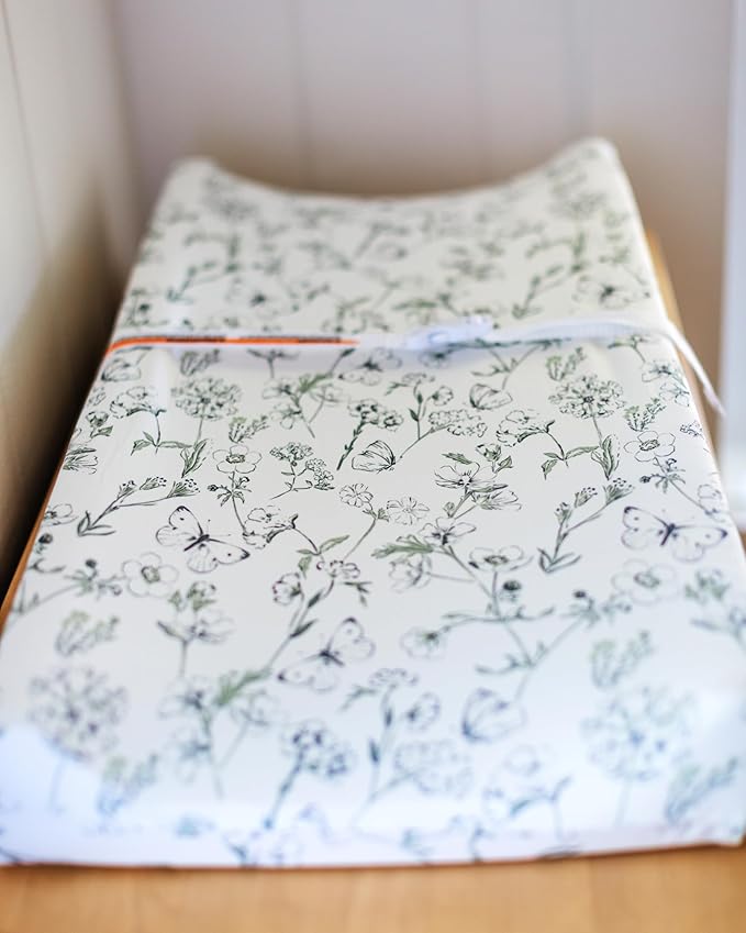Baby Changing Pad Cover 2-Pack for Boys, Girls (Butterfly Garden) - Premium Fitted Sheets Baby Diaper Changing Table Cover - Buttery Soft Cotton Blend