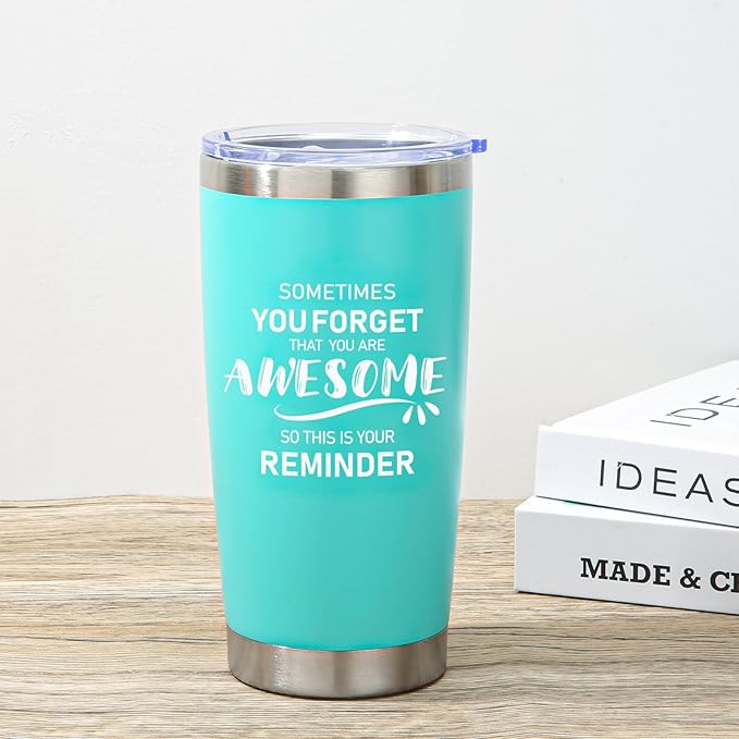 NOWWISH Gifts for Women, Birthday Coffee Tumbler, Inspirational Thank You GIfts for Her Women Mom Wife Mother-in-Law, Green 20oz