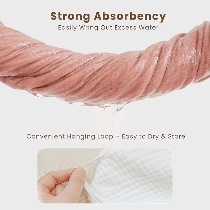 Konssy 2-Pack Muslin Hooded Baby Towels, 100% Cotton, Ultra-Soft & Absorbent Baby Bath Towels with Hood for Newborn & Infant (Pink, Floral,30" x 30")